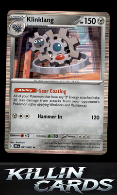 Klinklang 063/086 Pokemon Rare SV: Black Bolt Card NM