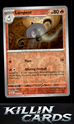 Reverse Holofoil Lampent 037/197 Pokemon Common SV03: Obsidian Flames Card NM