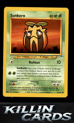 Sunkern 083/105 Pokemon Common Neo Destiny Card LP