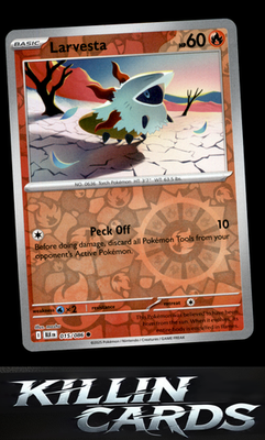 Reverse Holofoil Larvesta 015/086 Pokemon Common SV: Black Bolt Card NM