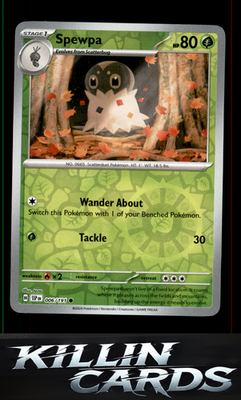 Reverse Holofoil Spewpa 006/191 Pokemon Common SV08: Surging Sparks Card NM