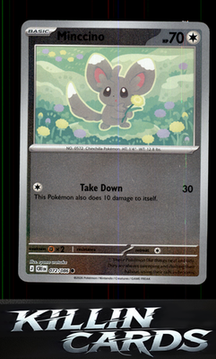 Reverse Holofoil Minccino 072/086 Pokemon Common ME04: Chaos Rising Card NM