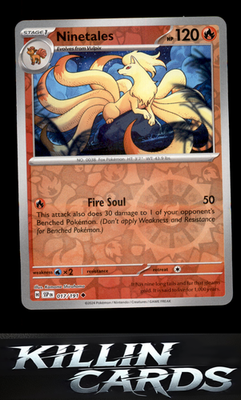 Reverse Holofoil Ninetales 017/191 Pokemon Uncommon SV08: Surging Sparks Card NM