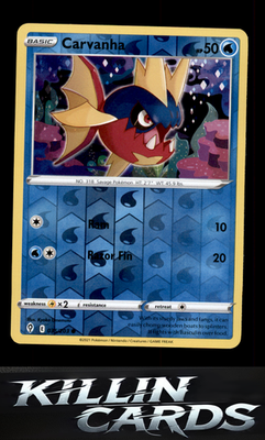 Reverse Holofoil Carvanha 035/203 Pokemon Common SWSH07: Evolving Skies Card NM