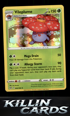Vileplume 003/196 Pokemon Holo Rare SWSH11: Lost Origin Card NM