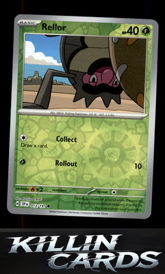 Reverse Holofoil Rellor 013/191 Pokemon Common SV08: Surging Sparks Card NM