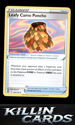 Leafy Camo Poncho 160/195 Pokemon Uncommon SWSH12: Silver Tempest Card NM