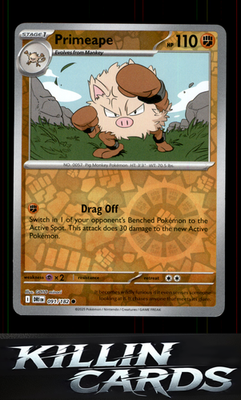 Reverse Holofoil Primeape 091/182 Pokemon Common SV10: Destined Rivals Card NM