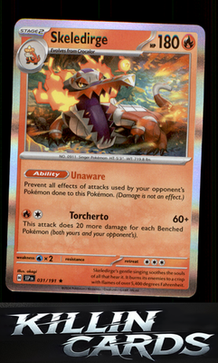 Skeledirge 031/191 Pokemon Rare SV08: Surging Sparks Card NM