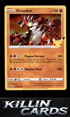 Groudon 017/025 Pokemon Holo Rare Celebrations Card NM