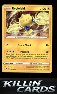 Regieleki 060/203 Pokemon Holo Rare SWSH07: Evolving Skies Card NM