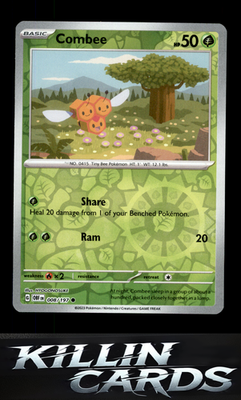 Reverse Holofoil Combee 008/197 Pokemon Common SV03: Obsidian Flames Card NM