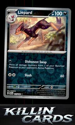 Reverse Holofoil Liepard 115/182 Pokemon Common SV04: Paradox Rift Card NM