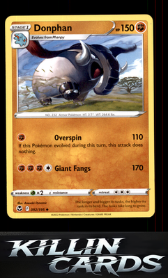 Donphan 092/195 Pokemon Uncommon SWSH12: Silver Tempest Card NM