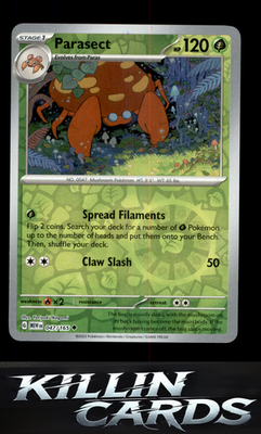 Reverse Holofoil Parasect 047/165 Pokemon Uncommon SV: Scarlet & Violet 151 Card
