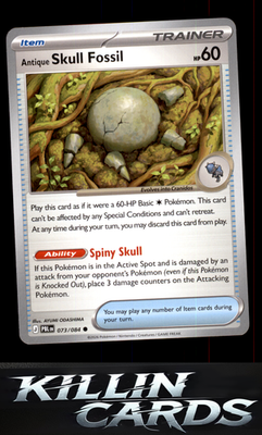 Antique Skull Fossil 073/084 Pokemon Common ME05: Pitch Black Card NM