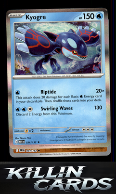 Reverse Holofoil Kyogre 034/132 Pokemon Rare ME01: Mega Evolution Card NM
