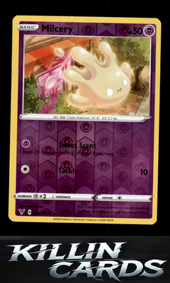 Reverse Holofoil Milcery 080/185 Pokemon Common SWSH04: Vivid Voltage Card NM