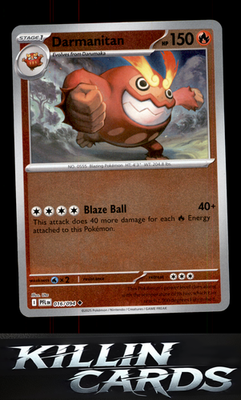 Reverse Holofoil Darmanitan 016/094 Pokemon Uncommon ME02: Phantasmal Flames Car