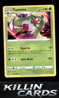 Tsareena 015/198 Pokemon Rare SWSH06: Chilling Reign Card NM