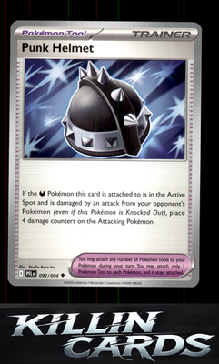 Punk Helmet 092/094 Pokemon Uncommon ME02: Phantasmal Flames Card NM