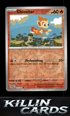 Reverse Holofoil Chimchar 031/167 Pokemon Common SV06: Twilight Masquerade Card