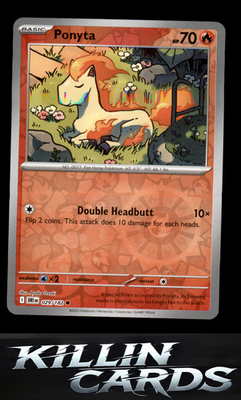 Reverse Holofoil Ponyta 029/182 Pokemon Common SV10: Destined Rivals Card NM