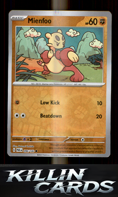 Reverse Holofoil Mienfoo 096/182 Pokemon Common SV04: Paradox Rift Card NM
