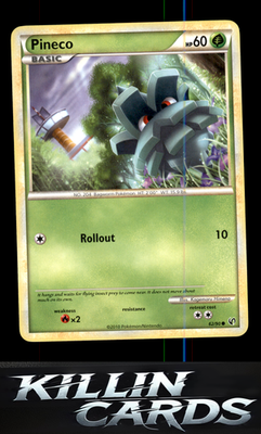 Pineco (62) 62/90 Pokemon Common Undaunted Card LP