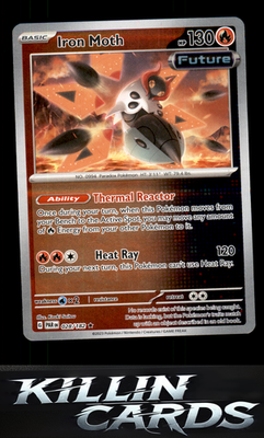 Reverse Holofoil Iron Moth - 028/182 028/182 Pokemon Rare SV04: Paradox Rift Car