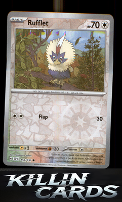 Reverse Holofoil Rufflet 152/191 Pokemon Common SV08: Surging Sparks Card NM