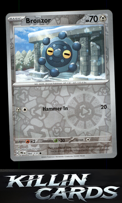 Reverse Holofoil Bronzor 066/131 Pokemon Common SV: Prismatic Evolutions Card NM