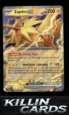 Zapdos ex - 145/165 145/165 Pokemon Double Rare SV: Scarlet & Violet 151 Card NM
