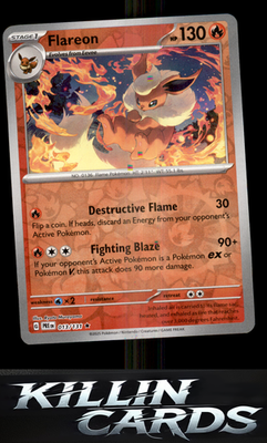 Reverse Holofoil Flareon 013/131 Pokemon Rare SV: Prismatic Evolutions Card NM
