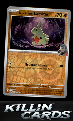 Reverse Holofoil Team Rocket's Larvitar 094/182 Pokemon Common SV10: Destined Ri