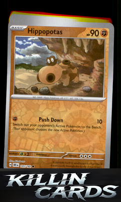 Reverse Holofoil Hippopotas 105/182 Pokemon Common SV10: Destined Rivals Card NM