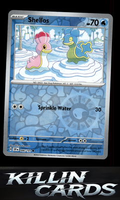 Reverse Holofoil Shellos 046/191 Pokemon Common SV08: Surging Sparks Card NM