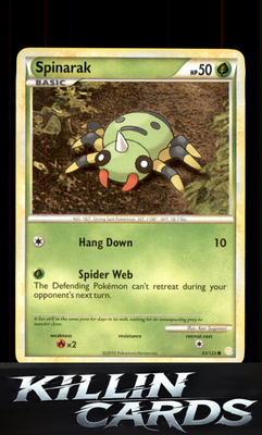 Spinarak 83/123 Pokemon Common HeartGold SoulSilver Card NM