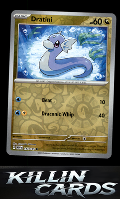 Reverse Holofoil Dratini 147/165 Pokemon Common SV: Scarlet & Violet 151 Card NM