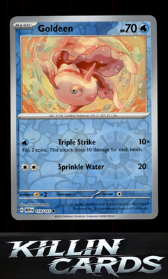 Reverse Holofoil Goldeen 118/165 Pokemon Common SV: Scarlet & Violet 151 Card NM