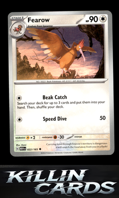 Fearow 022/165 Pokemon Uncommon SV: Scarlet & Violet 151 Card NM