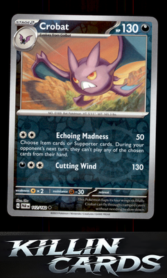 Reverse Holofoil Crobat 112/182 Pokemon Uncommon SV04: Paradox Rift Card NM