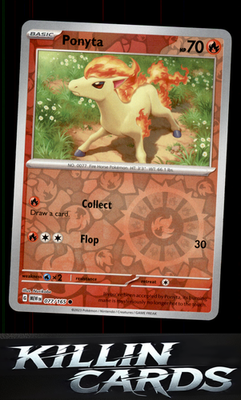 Reverse Holofoil Ponyta 077/165 Pokemon Common SV: Scarlet & Violet 151 Card NM