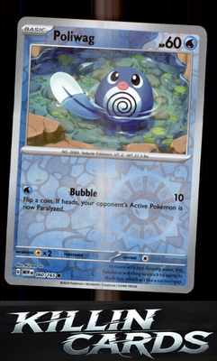 Reverse Holofoil Poliwag 060/165 Pokemon Common SV: Scarlet & Violet 151 Card NM
