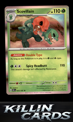 Scovillain 025/197 Pokemon Rare SV03: Obsidian Flames Card NM