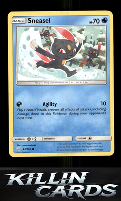 Sneasel 43/236 Pokemon Common SM - Cosmic Eclipse Card NM