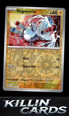 Reverse Holofoil Magnemite 063/197 Pokemon Common SV03: Obsidian Flames Card NM