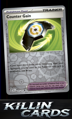 Reverse Holofoil Counter Gain 169/191 Pokemon Uncommon SV08: Surging Sparks Card