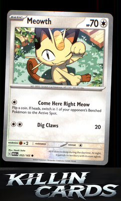Meowth 052/165 Pokemon Common SV: Scarlet & Violet 151 Card NM