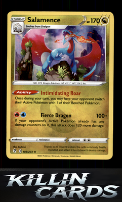Salamence 109/203 Pokemon Holo Rare SWSH07: Evolving Skies Card NM